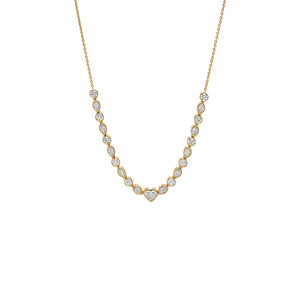 Lab Grown Diamond Heart Center Bezel Station Necklace