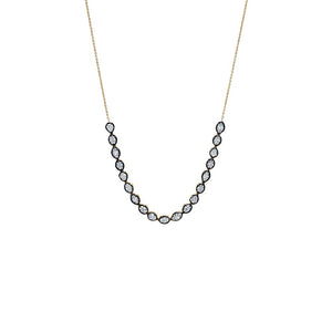 14K Gold Lab Grown Diamond Multi Shape Bezel Encased Necklace 14K - Adina Eden's Jewels