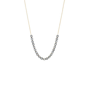 14K Gold Lab Grown Diamond Mixed Cut Bezel Encased Necklace 14K - Adina Eden's Jewels