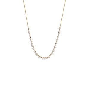 14K Gold Lab Grown Diamond Round Graduated Half Tennis Necklace 14K - Adina Eden's Jewels