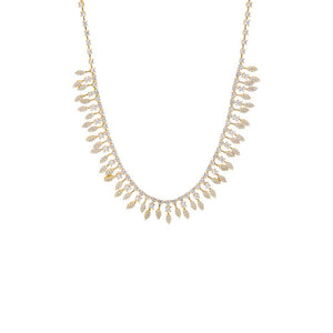 Marquise CZ Fringe Statement Necklace