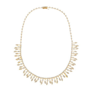 Marquise CZ Fringe Statement Necklace