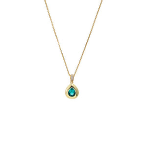 Paraiba Pear Cut Drop Pendant Necklace