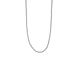 Hematite Beaded Chain Necklace 36"