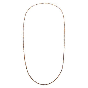 Tigers Eye Beaded Chain Necklace 36"