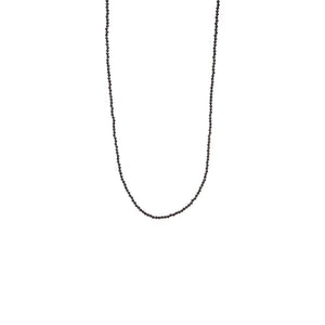 Black Onyx Beaded Chain Necklace 36"
