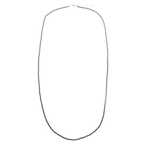 Black Onyx Beaded Chain Necklace 36"