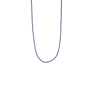 Navy Blue Beaded Chain Necklace 36"