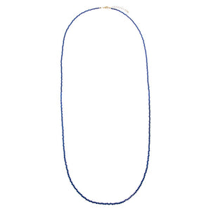 Navy Blue Beaded Chain Necklace 36"