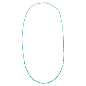 Semi Precious Turquoise Beaded Chain Necklace 36"