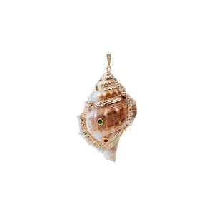 Natural Conch Shell Colored Stone Charm
