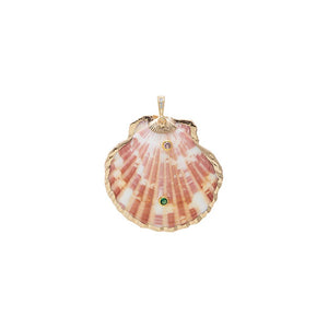 Natural Seashell Green Stone Charm
