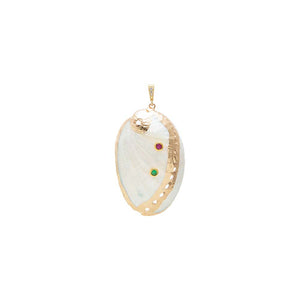 Natural Seashell Colored Stone Charm