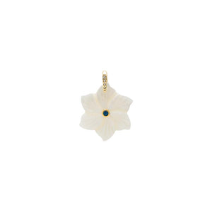 Colored Center Stone MOP Flower Charm