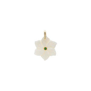 Colored Center Stone MOP Flower Charm