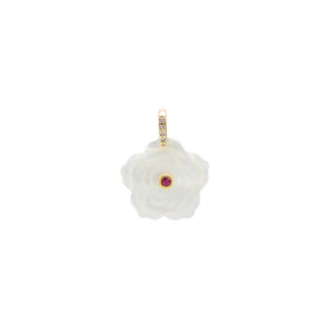 Fancy Colored Center Stone MOP Flower Charm
