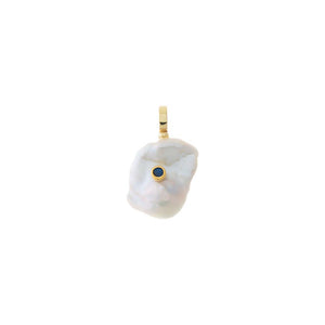 Colored Center Stone Baroque Pearl Charm