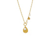 Gold Floral Etched Pearl Charm Necklace - Adina Eden's Jewels