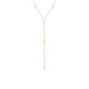 Gold Pearl & Ball Drop Lariat Necklace - Adina Eden's Jewels
