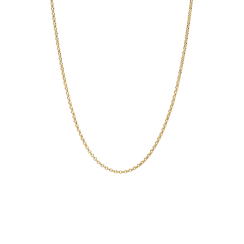 14K Gold / 16IN Round Link Chain Necklace 14K - Adina Eden's Jewels