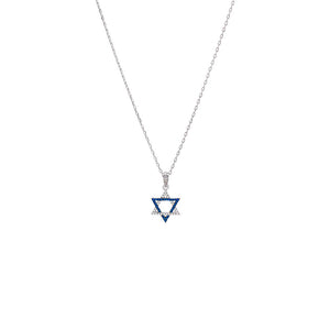 Two Tone Star Of David Pendant Necklace