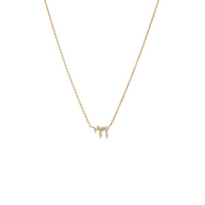 14K Gold Diamond Pave Chai Charm Necklace 14K - Adina Eden's Jewels