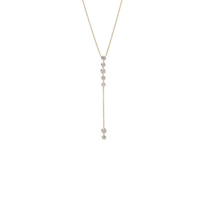 14K Gold Lab Grown Diamond Vertical Drop Lariat Necklace 14K - Adina Eden's Jewels