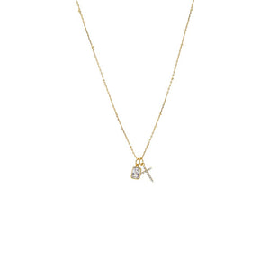 Gold CZ Multi Charm Dangling Necklace - Adina Eden's Jewels