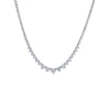 Lab Grown Diamond Graduated 14CT 3 Prongs Tennis Necklace 14K