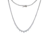 Lab Grown Diamond Graduated 7CT 3 Prongs Tennis Necklace 14K
