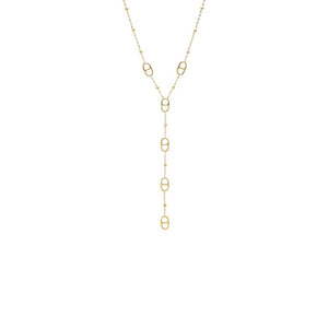 Mariner Chain Drop Link Lariat Necklace