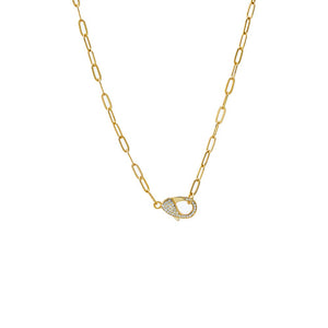 Gold Statement Pavé Clasp Necklace - Adina Eden's Jewels