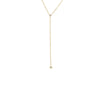 Gold CZ Double Bezel Drop Chain Lariat Necklace - Adina Eden's Jewels
