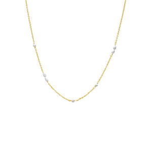 Dainty Pearl Scattered Chain Necklace