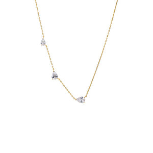 Gold CZ Multi Pear Embedded Necklace - Adina Eden's Jewels