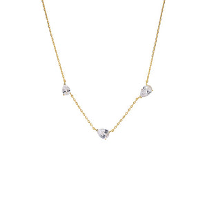CZ Multi Pear Embedded Necklace
