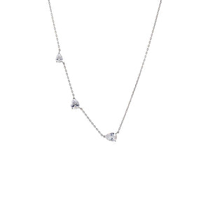 Silver CZ Multi Pear Embedded Necklace - Adina Eden's Jewels