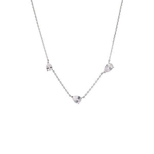 CZ Multi Pear Embedded Necklace