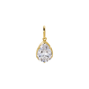 Gold Moissanite Pear Bezel Pendant Charm - Adina Eden's Jewels