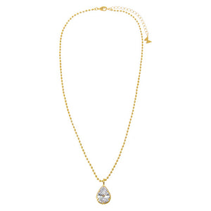 CZ Solitare Bezel Pendant Ball Chain Necklace - Adina Eden's Jewels