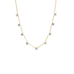 Scattered Multi CZ Solitaire Necklace