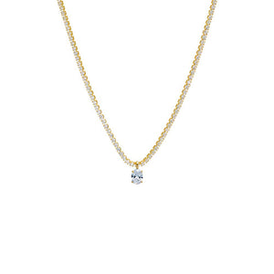 CZ Oval Pendant Tennis Choker