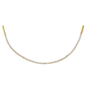 CZ Half Tennis Thin Collar Choker Necklace