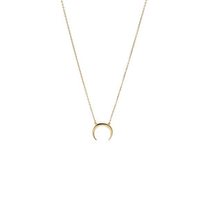 14K Gold Solid Cow Horn Pendant Necklace 14K - Adina Eden's Jewels