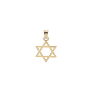 14K Gold Solid Star Of David Cutout Charm 14K - Adina Eden's Jewels