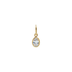 14K Gold / 0.5CT Lab Grown Diamond Oval Bezel Dangling Charm14K - Adina Eden's Jewels