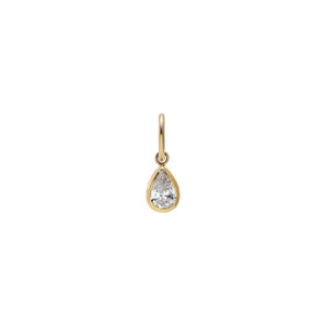 14K Gold Lab Grown Diamond Pear Bezel Dangling Charm14K - Adina Eden's Jewels