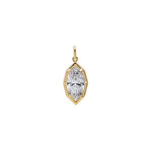14K Gold / 2CT Lab Grown Diamond Marquise Encased Charm 14K - Adina Eden's Jewels