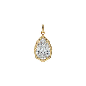 14K Gold / 2CT Lab Grown Diamond Pear Encased Charm 14K - Adina Eden's Jewels