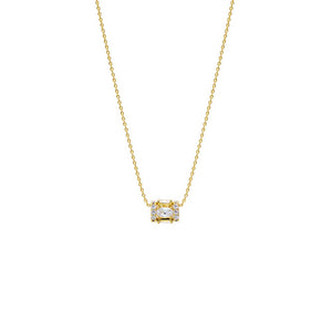 Gold Baguette Roller Charm Necklace - Adina Eden's Jewels